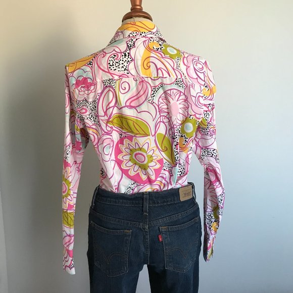 Craig Taylor - Pink & White Paisley / Floral Top - Picture 2 of 8